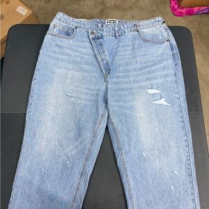 Relaxed Light Blue Distressed Women's Jeans